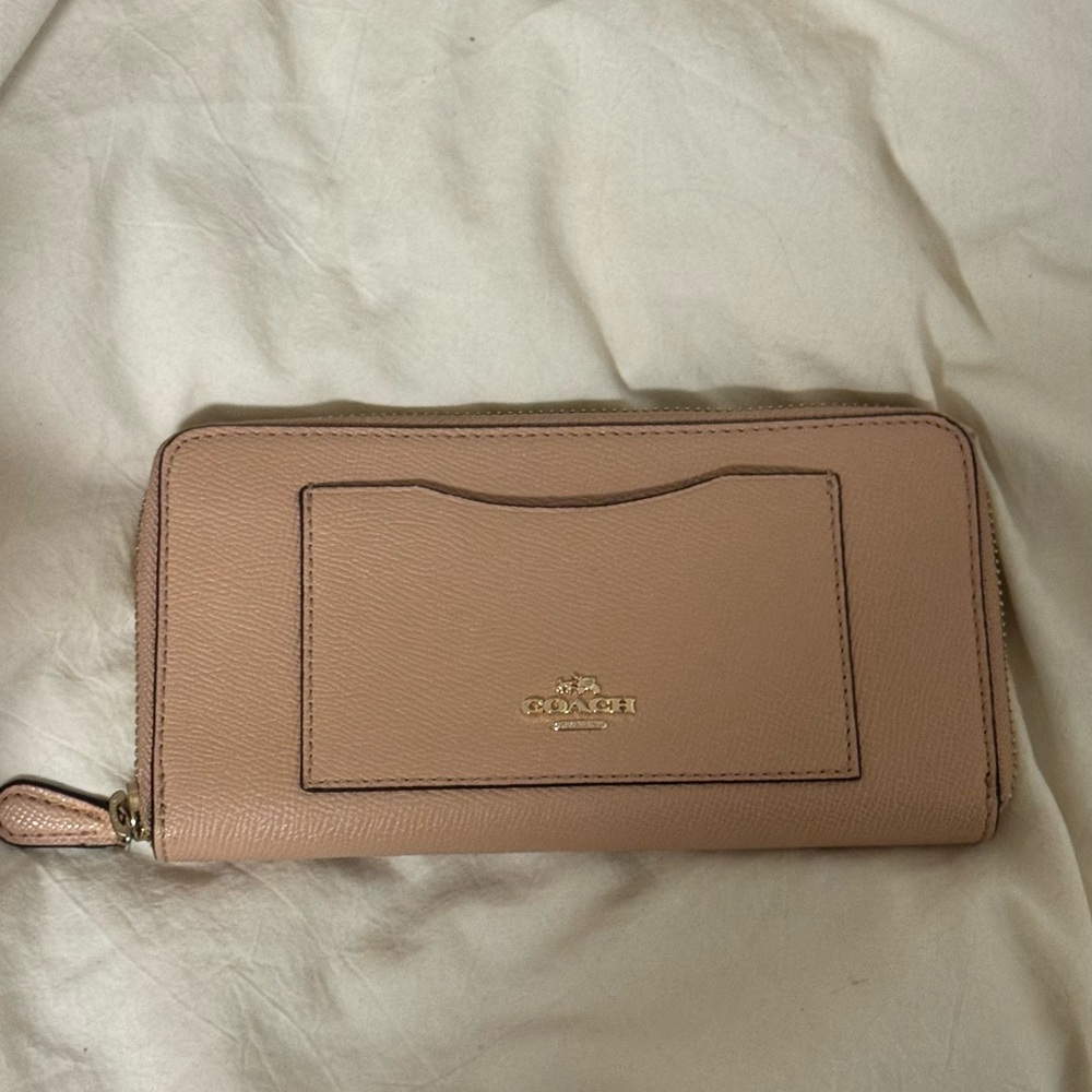 Coach Blush Leather Zip Wallet
